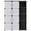 vidaXL Modularer Schrank mit 9 F&auml;chern 109x36,5x143cm Schwarz und Wei&szlig;