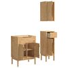 vidaXL Badezimmerm&ouml;bel-Set FLORO 3 pcs Wachsbraun Massivholz Kiefer