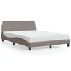 vidaXL Bett mit Matratze "Dover" Taupe 140x190 cm Stoff