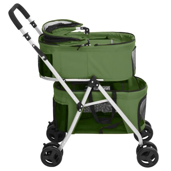 vidaXL Hundewagen für 2 Hunde Faltbar Grün 83x48x97 cm Oxford-Gewebe