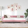 vidaXL Eckbettgestell Rosa 100 cm x 200 cm SamtundSperrholz