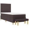 vidaXL Boxspringbett mit Matratze Dunkelbraun 90 x 190 cm Stoff