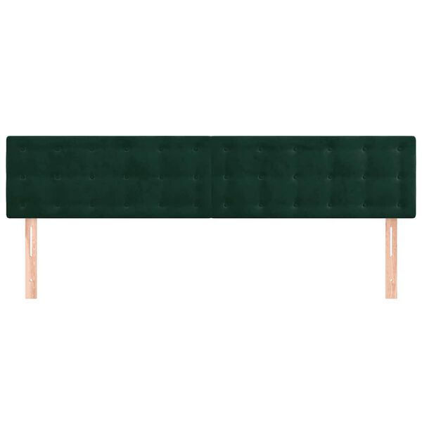 vidaXL Kopfteile 2 Stk. Dunkelgr&uuml;n 90x5x78/88 cm Samt