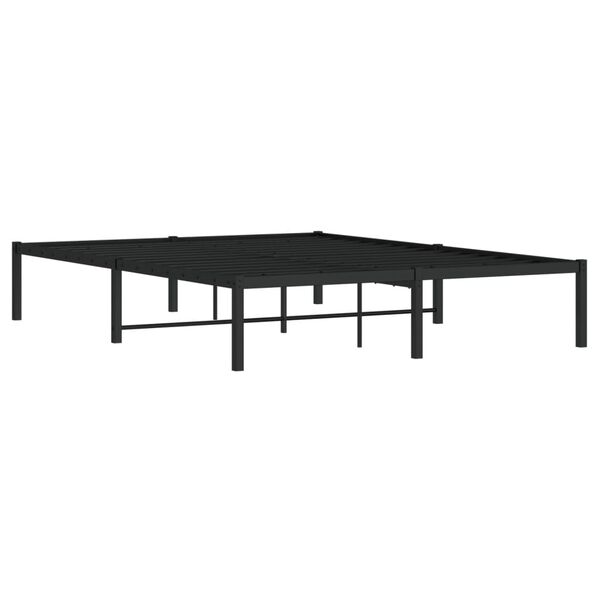 vidaXL Bettgestell Metall Schwarz 140x200 cm