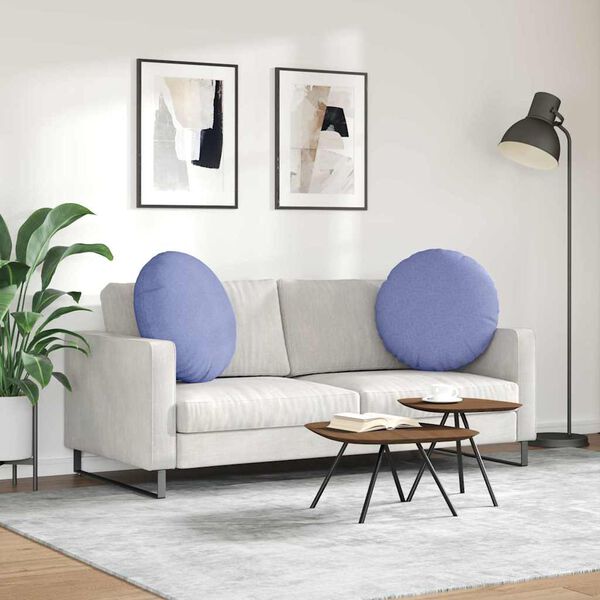 vidaXL Sitzkissen 2 pcs Jeans blau &Oslash;60 x 21 cm Stoff