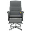 vidaXL Massagesessel mit Fu&szlig;hocker Dunkelgrau Stoff
