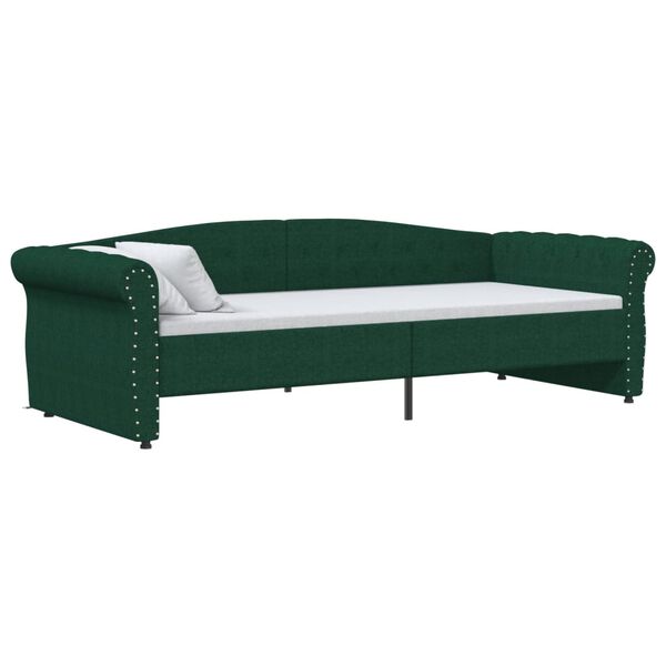 vidaXL Tagesbett USB Dunkelgr&uuml;n Stoff 90x200 cm