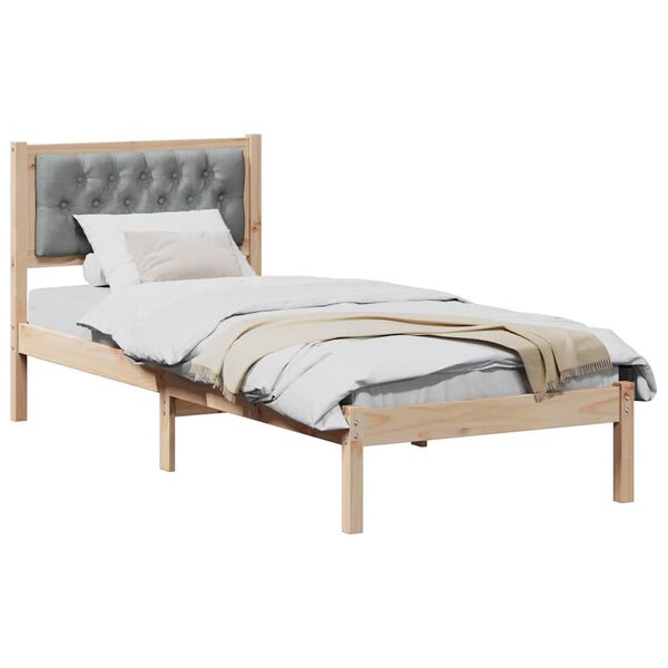 vidaXL Bettrahmen Hellgrau 80 x 200 cm Massives Kiefernholz