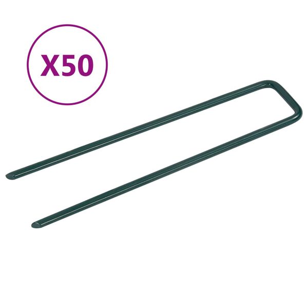 vidaXL N&auml;gel f&uuml;r Kunstrasen 50 Stk. U-Form Eisen