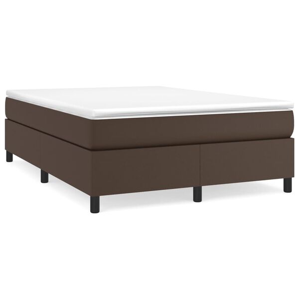 vidaXL Boxspringbettgestell Braun 140x190 cm Kunstleder