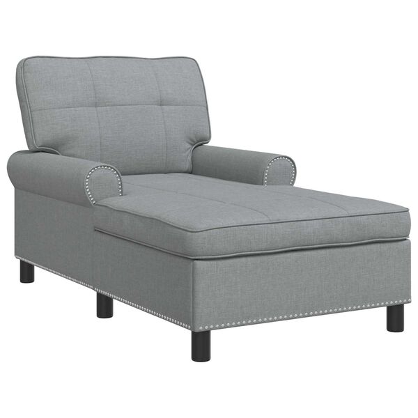 vidaXL Lounge-Liege mit Kissen Hellgrau 91 x 157 x 91 cm Stoff