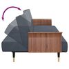 vidaXL Schlafsofa mit Getr&auml;nkehaltern Dunkelgrau Samt