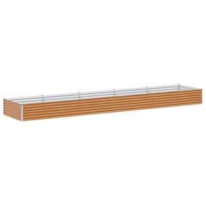 vidaXL Hochbeet Hellbraun 485 x 100 x 36 cm Verzinkter Stahl