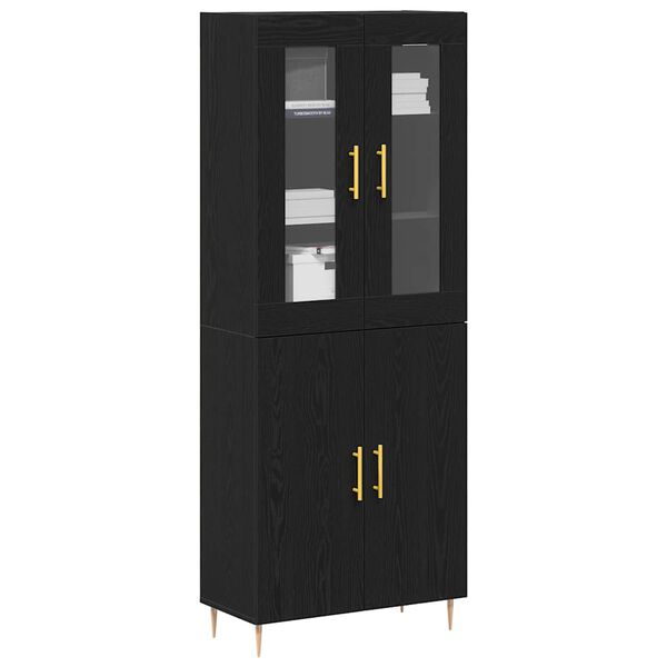 vidaXL Highboard 2 pcs Schwarz Eichen-Optik 69,5 x 34 x 180 cm