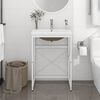 vidaXL Badezimmer-Waschtischgestell mit Waschbecken Wei&szlig; Eisen