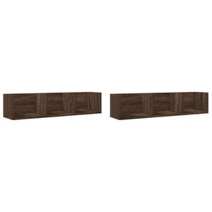 vidaXL Wandschr&auml;nke 2 Stk. Eichen-Optik 75x18x16,5 cm Holzwerkstoff