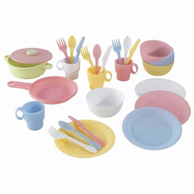 KidKraft Kinderküche Geschirr-Set Pastellfarben 63027