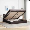 vidaXL Ottomane Bett mit Matratze & LEDs Dunkelbraun 180x200 cm Stoff