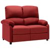 vidaXL 2-Sitzer-Sofa Verstellbar Weinrot Stoff