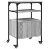 vidaXL Druckerst&auml;nder 3 Ablagen Grau Sonoma 50x40x76 cm Holzwerkstoff