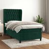vidaXL Boxspringbett mit Matratze Dunkelgr&uuml;n 90x190 cm Samt