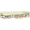 vidaXL Outdoor-Sofagarnitur 8 pcs Wei&szlig; und Creme Massivholz Akazie
