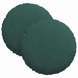 vidaXL Sitzkissen 2 pcs Dunkelgr&uuml;n &Oslash;30 x 13 cm Stoff