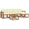 vidaXL Outdoor-Sofagarnitur 6 stk. 5-Sitzer Natur und Creme