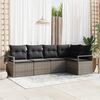 vidaXL Sofa Set 5 pcs Grau Poly-Rattan