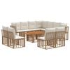 vidaXL Gartensofa-set 12 stk. Nat&uuml;rlich und Cremwei&szlig; Poly-Rattan