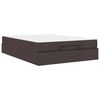 vidaXL Bettgestell mit Matratze 2 Stk. Hellbraun Stoff