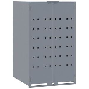 vidaXL M&uuml;lltonnenbox f&uuml;r 1 Tonne Grau 69x79x117 cm Stahl