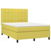 vidaXL Boxspringbett mit Matratze & LED Gr&uuml;n 140x200 cm Stoff