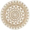 vidaXL Teppich Handgefertigt Jute mit wei&szlig;em Aufdruck 120 cm