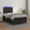 vidaXL Boxspringbett mit Matratze & LED Schwarz 120x200 cm Kunstleder