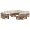 vidaXL Gartensofa-set 14 stk. Beige Poly-Rattan
