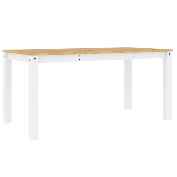 vidaXL Esstisch Panama Wei&szlig; 160x80x75 cm Massivholz Kiefer