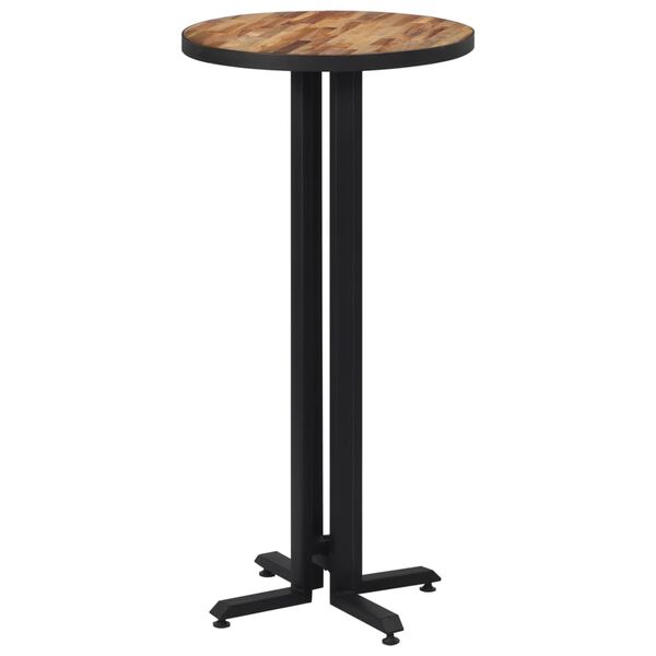 vidaXL Bartisch Rund &Oslash;55x110 cm Recyceltes Massivholz Teak