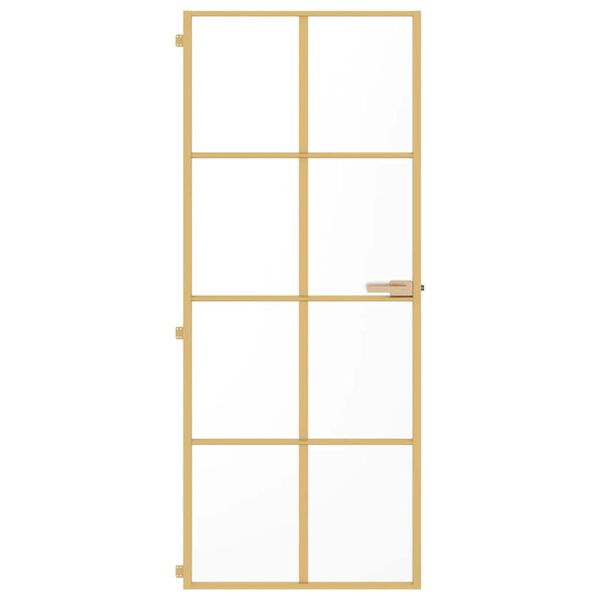 vidaXL Innent&uuml;r Schlank Golden 83x201,5 cm Hartglas und Aluminium