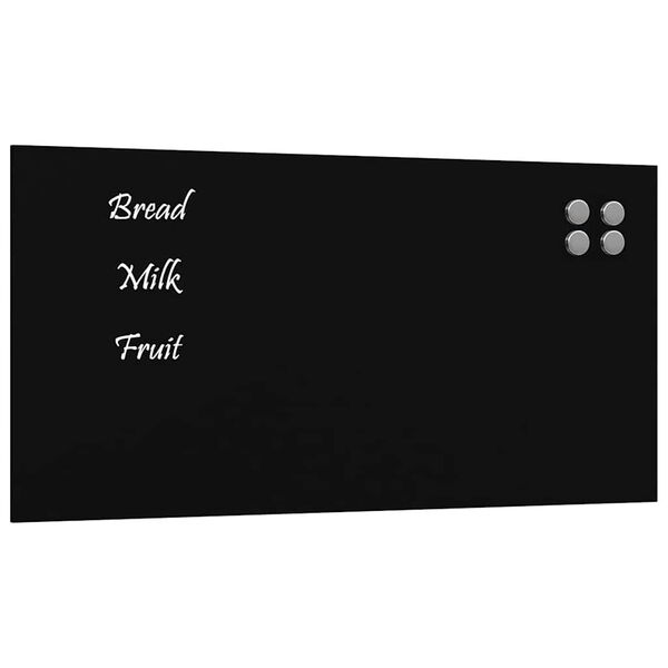 vidaXL Magnettafel Wandmontage Schwarz 80x40 cm Hartglas
