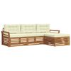 vidaXL Outdoor-Sofagarnitur 4 stk. Natur und Creme