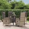 vidaXL 5-tlg. Garten-Essgruppe mit Kissen Schwarz und Grau Poly Rattan