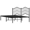 vidaXL Bettgestell mit Kopfteil Metall Schwarz 120x190 cm