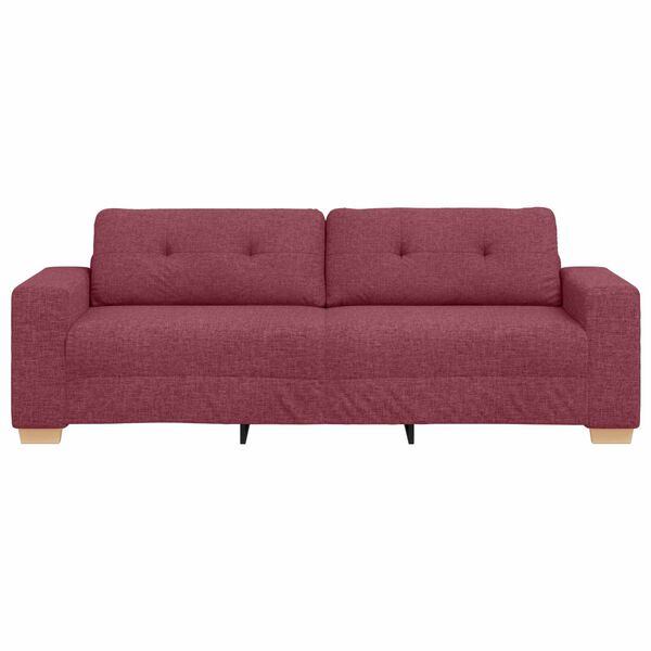 vidaXL | 3-Sitzer-Sofa | mit Kissen Weinrot Stoff