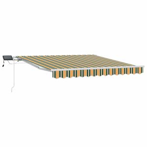 vidaXL Ausziehbare Markise Gr&uuml;n und Gelb 300 x 250 cm