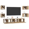 vidaXL TV-Schrankset Wandmontiert 7 pcs Artisan-Eiche Holzwerkstoff