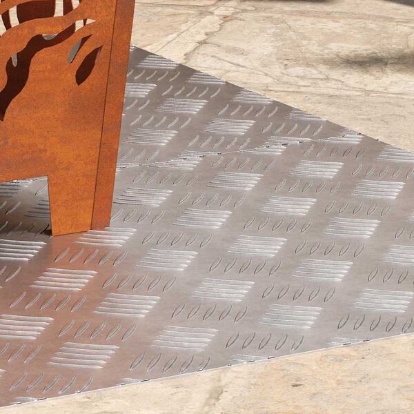 vidaXL Treppe Tritt Rechtwinklig 2 pcs Silber 100 x 50 cm Aluminium