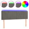 vidaXL LED Kopfteil Dunkelgrau 144x5x78/88 cm Samt