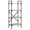 vidaXL B&uuml;cherregal 4 F&auml;cher Grau Sonoma 56x31,5x138,5 cm Holzwerkstoff