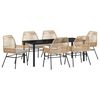 vidaXL Garten Essgruppe 7 pcs Braun Poly-Rattan
